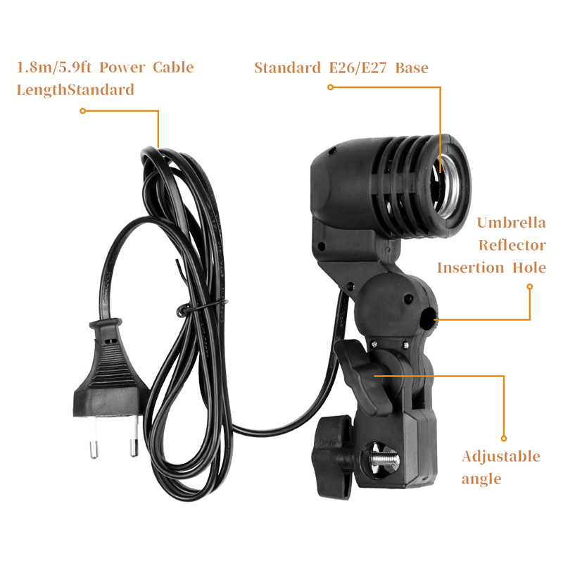 1.8m 케이블 코드 전구 스탠드 E26 / E27 A - Photography Umbrella Lighting Kit 리뷰 및 가격