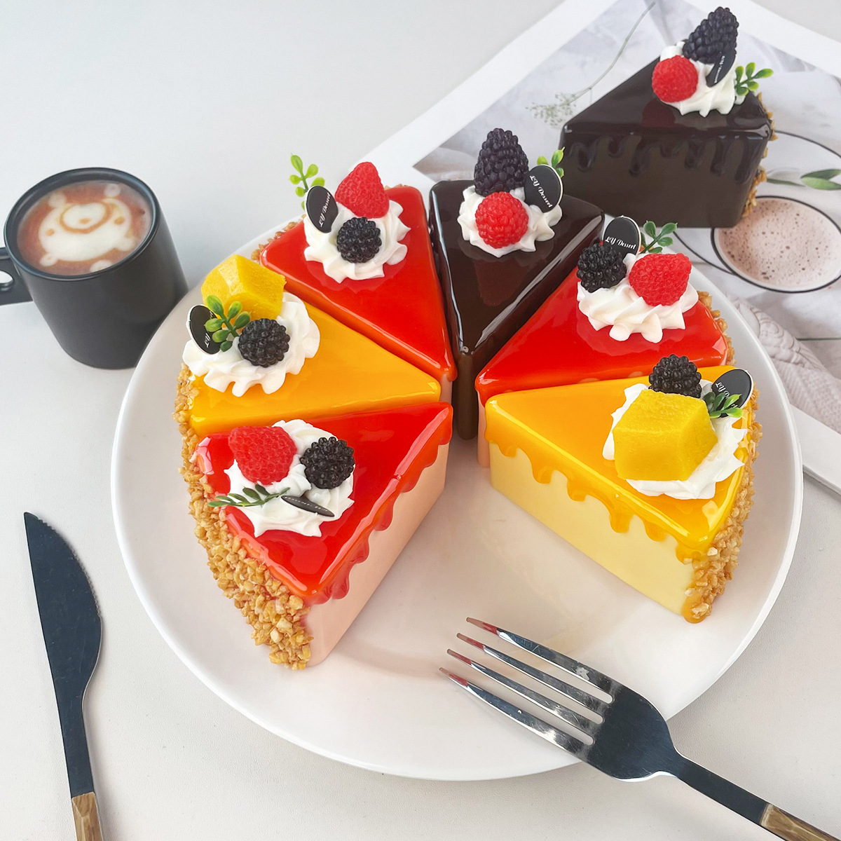 가짜 생일 케이크 시뮬레이션 삼각형 무스 케이크 모형  - Photography Triangle 리뷰 및 가격