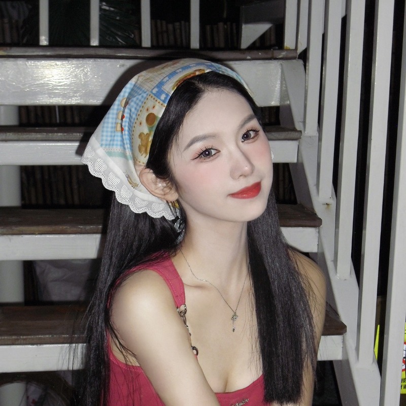 달콤한 꽃무늬 레이스 삼각형 헤드스카프 여름 롱 타이  - Photography Triangle 리뷰 및 가격