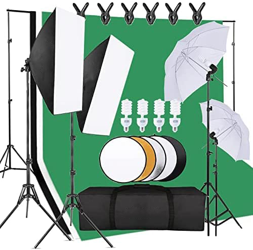 비용 효율적인 사진 스튜디오 장비 세트에는 배경 스탠드 - Photography Umbrella Lighting Kit 리뷰 및 가격